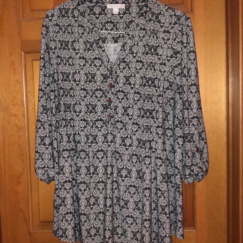 Westport Black & White Long Sleeve Blouse